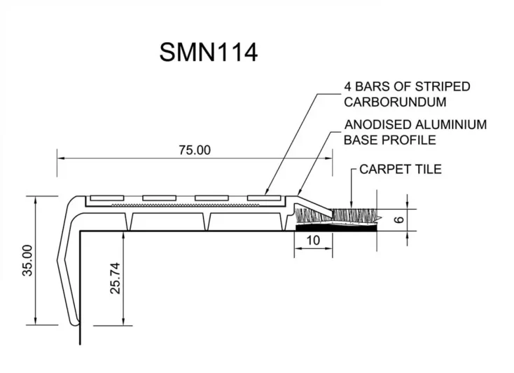 SMN114 Stair Nosing Drawing