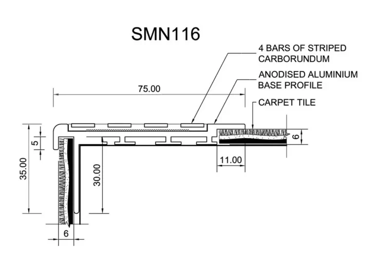 SMN116 Stair Nosing Drawing