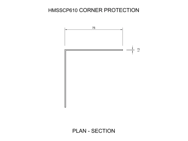 HMSSCP610 Stainless Steel Corner Protection Drawing